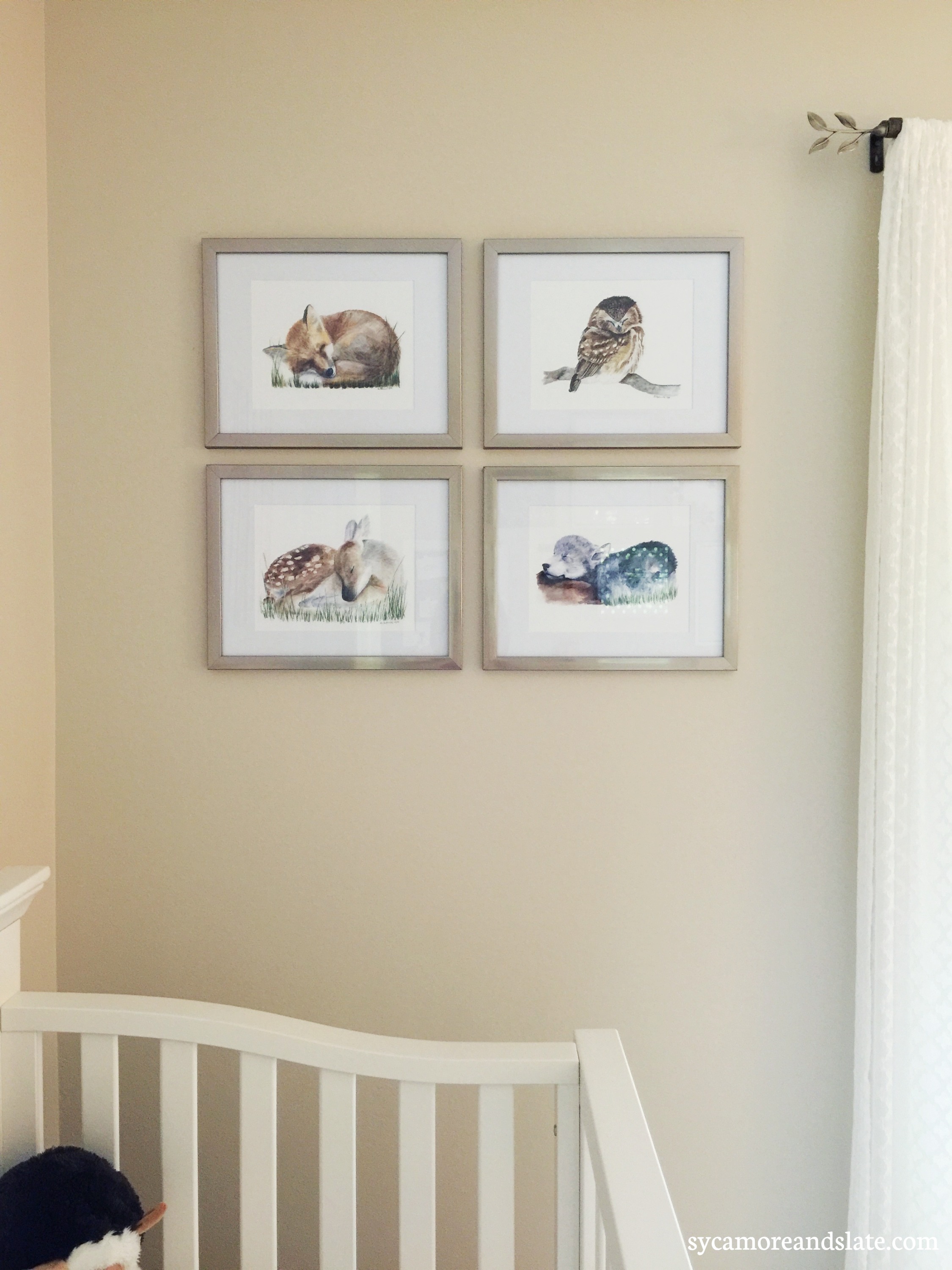 baby animal watercolor collage