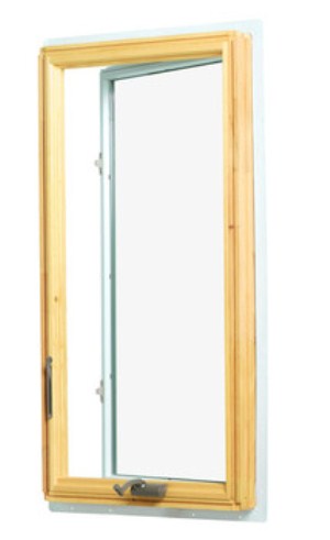 Casement window with hand crank