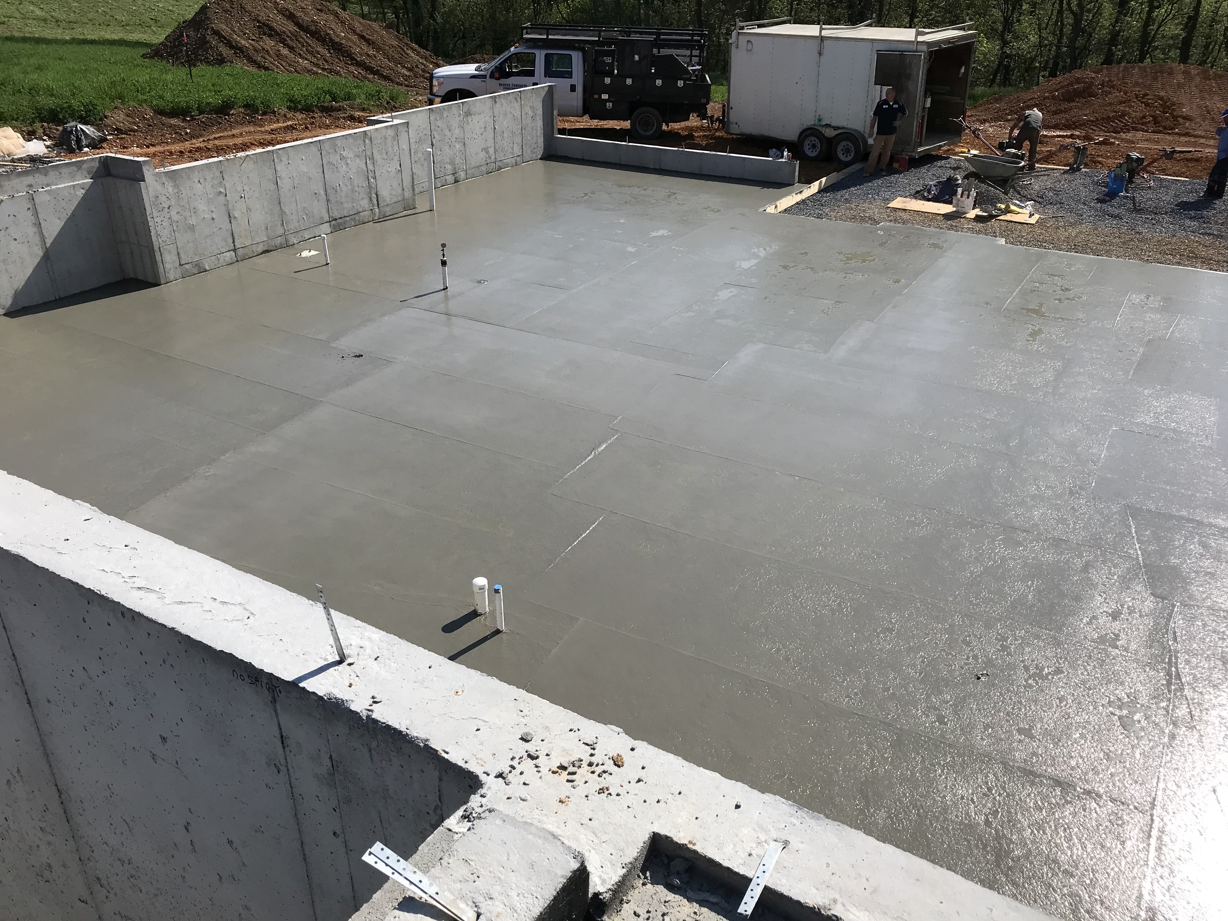 wet concrete