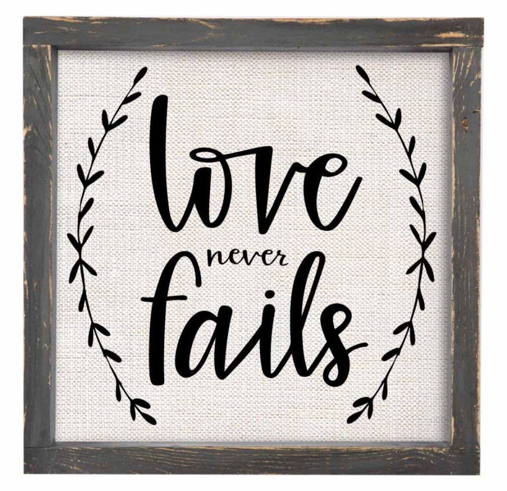 love never fails wall art