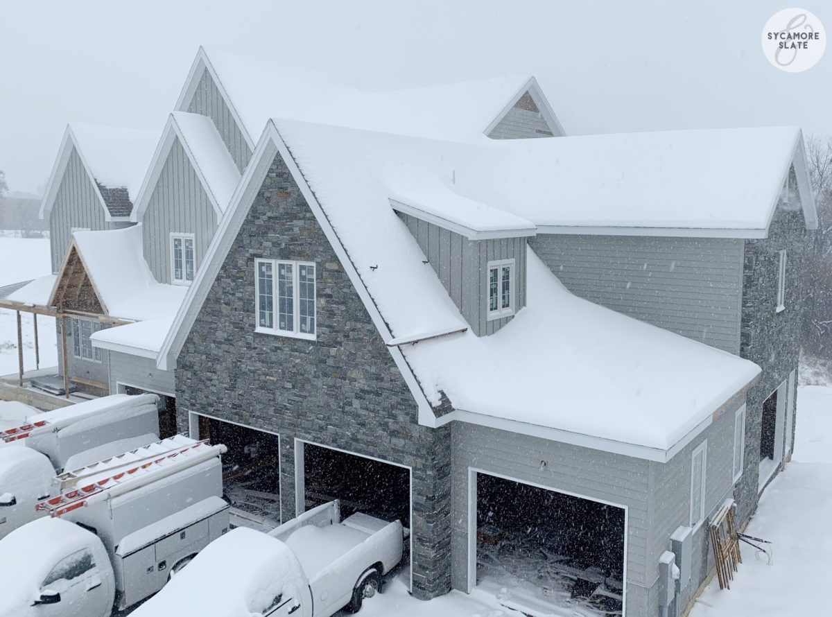 sycamore and slate winter farmhouse