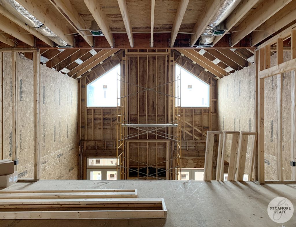 plywood sheeting as seen from loft