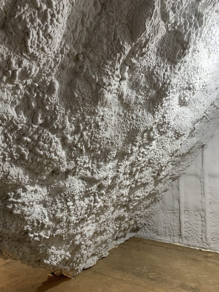 spray foam insulation in the attic ceiling