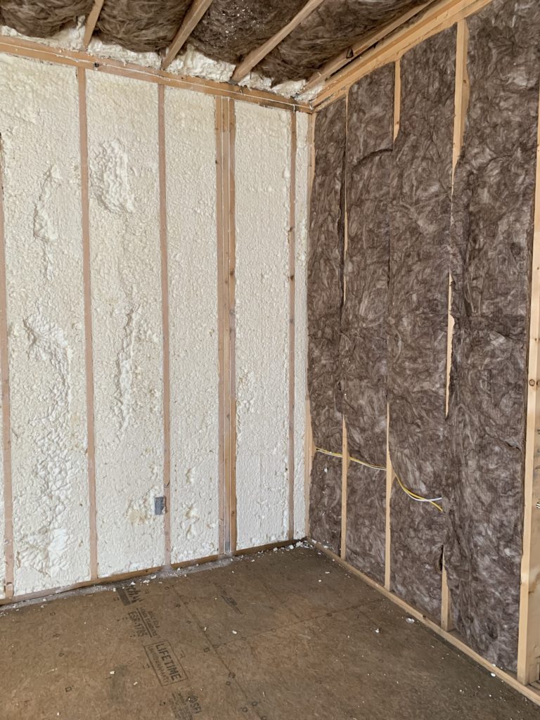 insulation (spray foam and fiberglass)