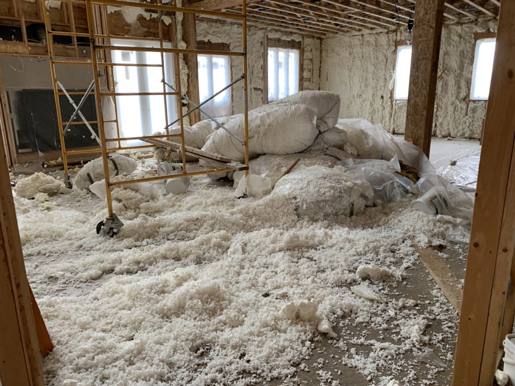 spray foam makes for a lot of clean up!