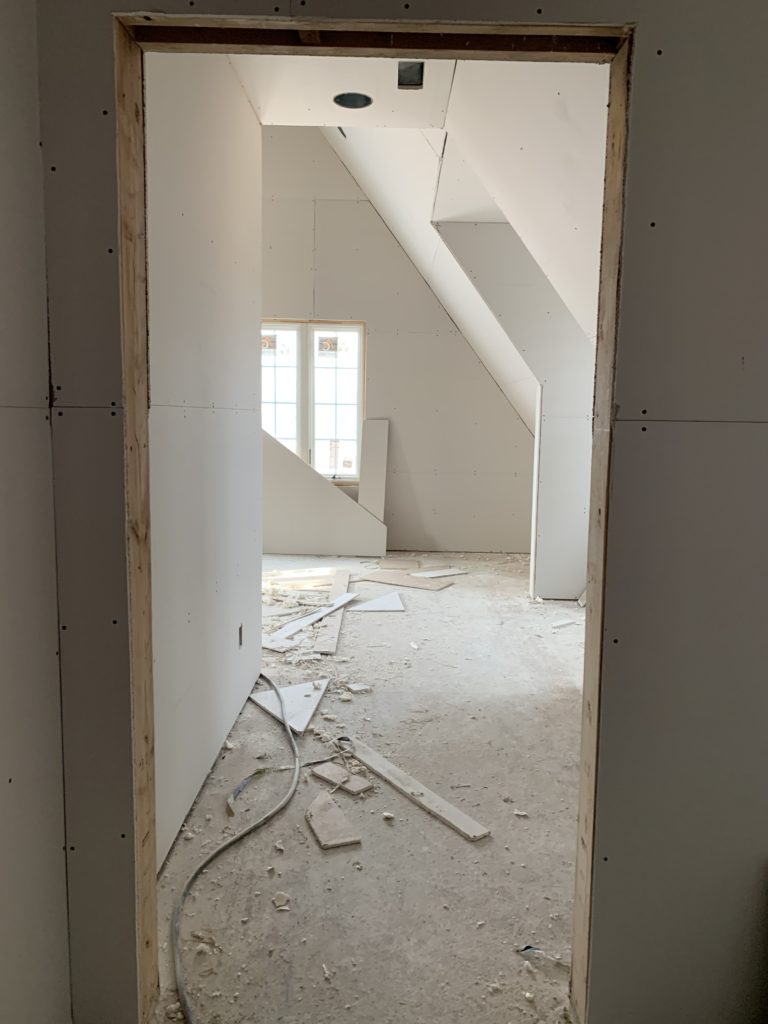 drywall in the laundry room