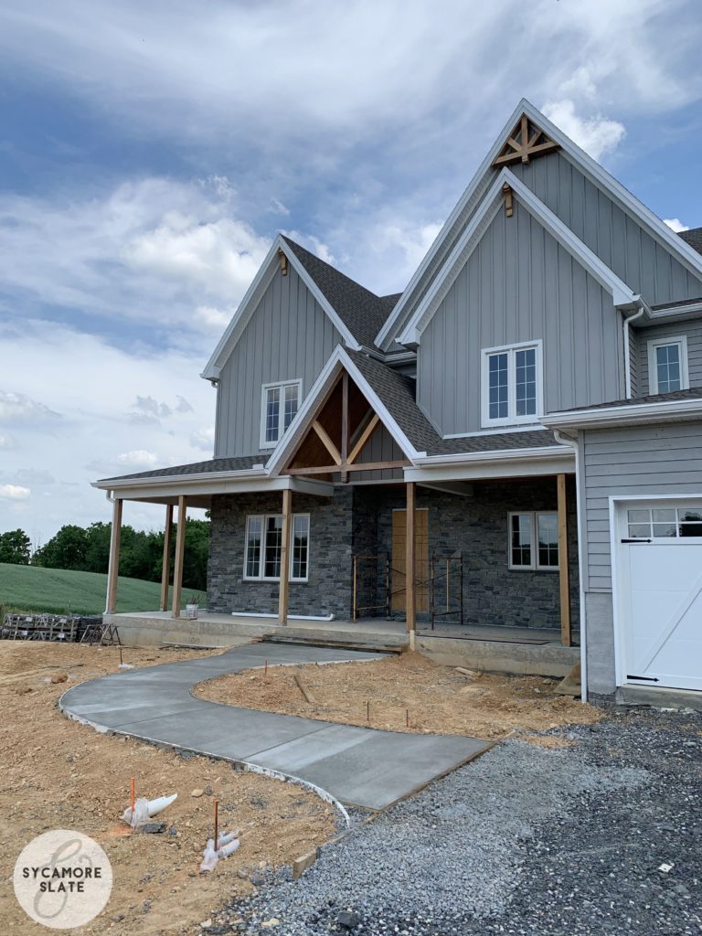 Sycamore and Slate farmhouse - new sidewalk