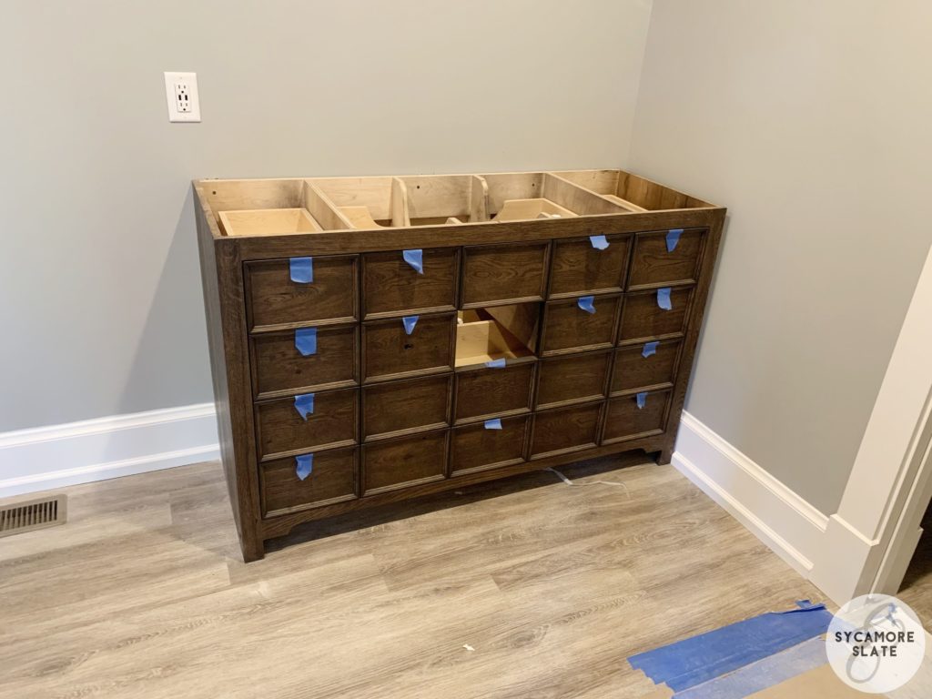 1 of 2 identical master bathroom vanities