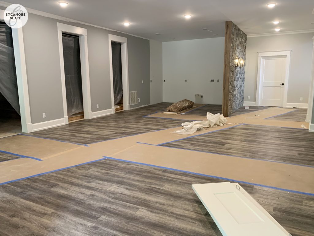 basement flooring - mannington adura - margate oak - harbor