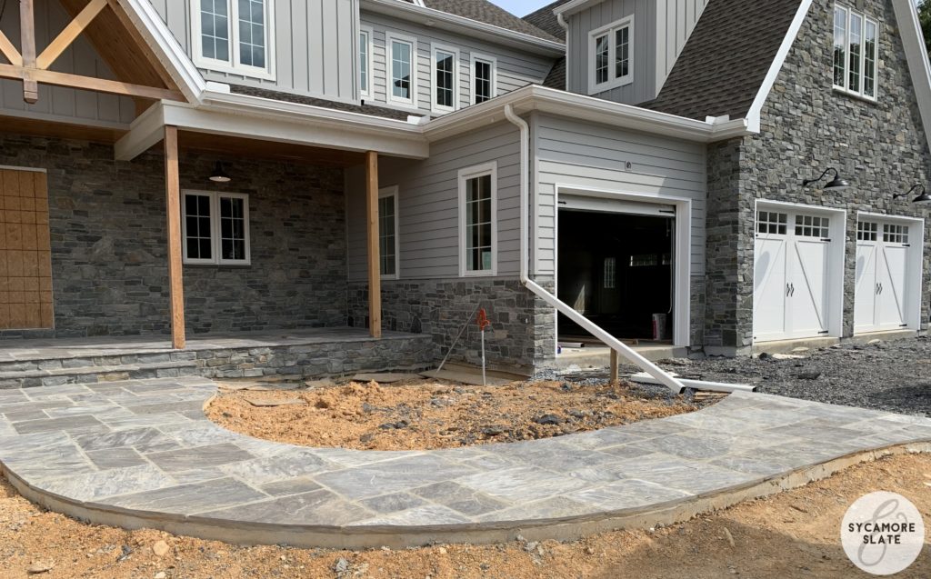 front flagstone paver walkway