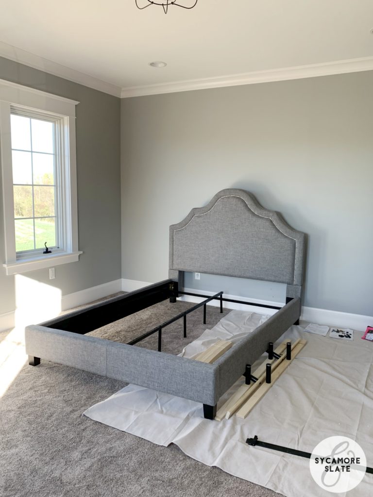 Evie's bedroom with new carpet and new big girl bed