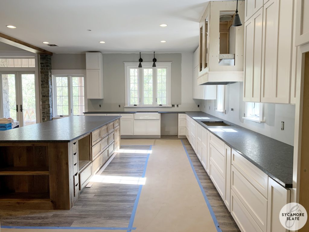 steel grey granite in kitchen