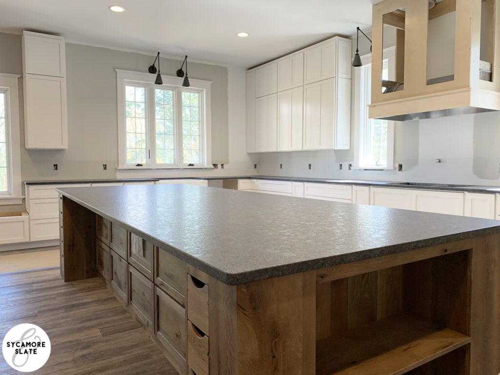 steel grey granite in kitchen