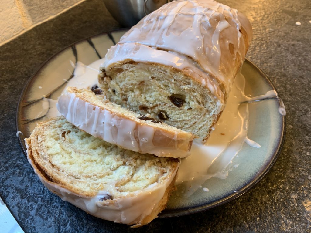 Iced Cinnamon Raisin Bread