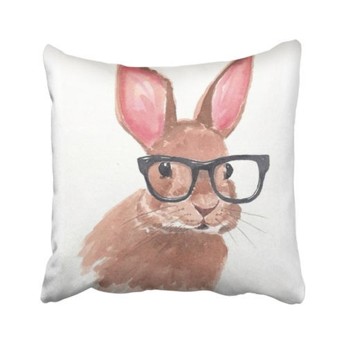 bunny with glasses pillow