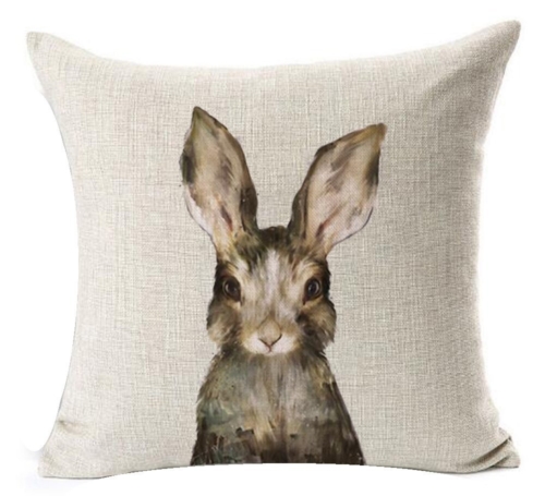 curious bunny pillow