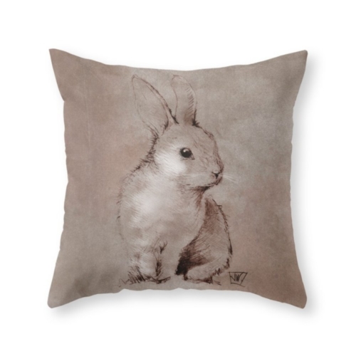 brown bunny pillow